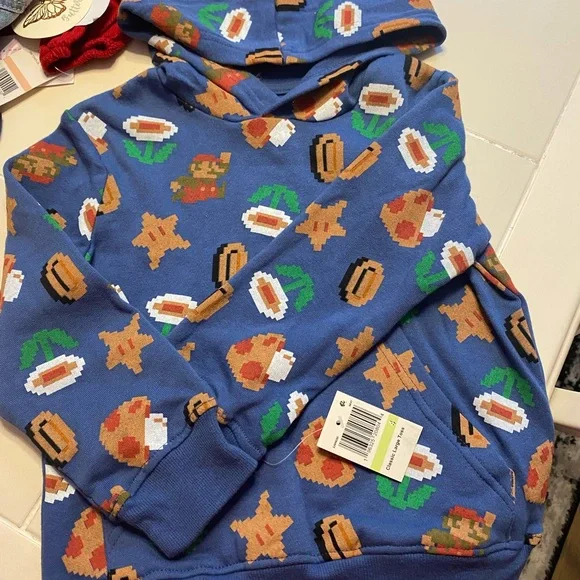 Super Mario Graphic Hoodie Pullover Size 4 - Picture 6 of 7